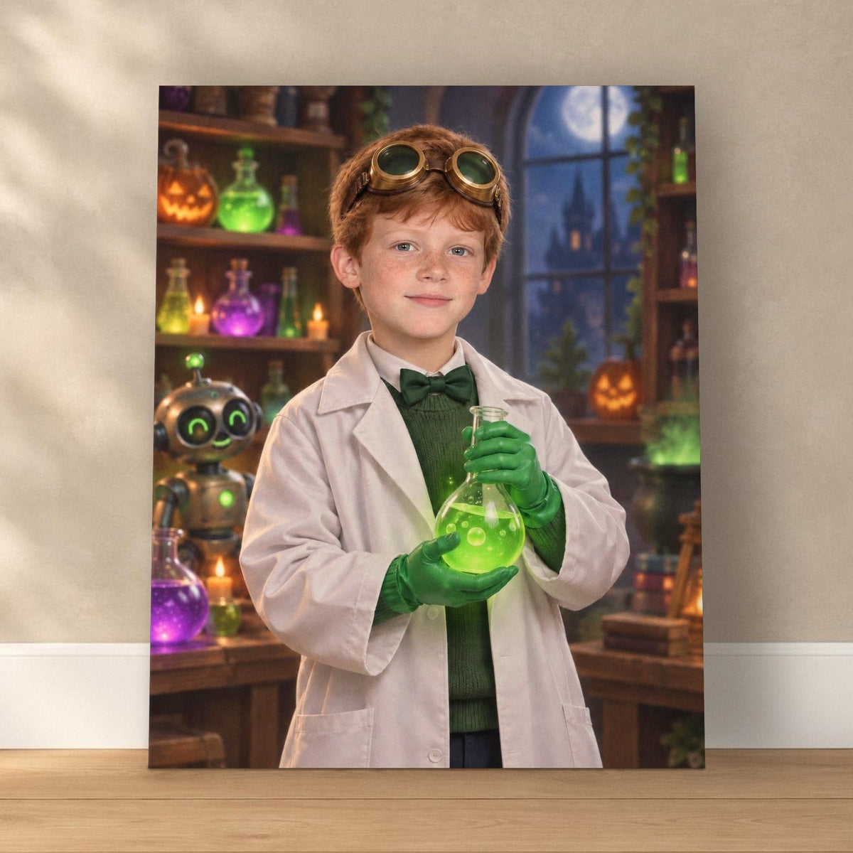 Little Mad Scientist Custom Halloween Portrait – custom canvas portrait, image 1