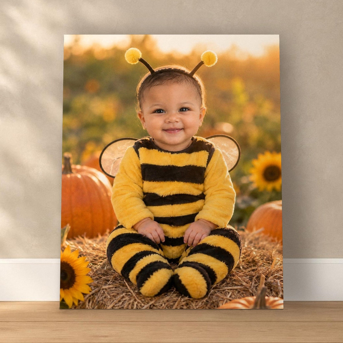 Little Bumblebee Baby Portrait – custom canvas portrait, image 1