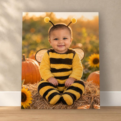 Little Bumblebee Baby Portrait – custom canvas portrait, image 1