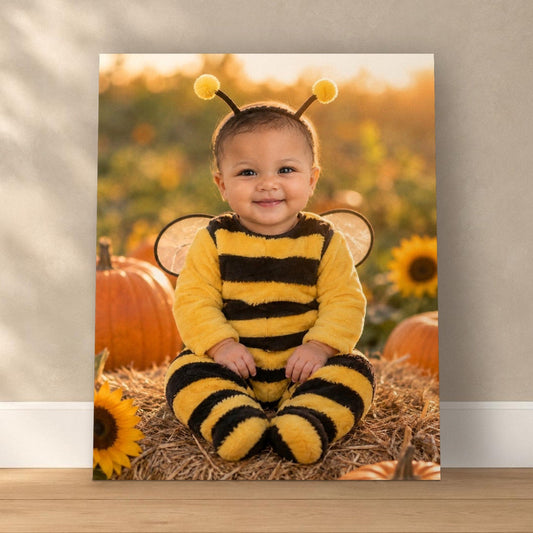 Little Bumblebee Baby Portrait – custom canvas portrait, image 1