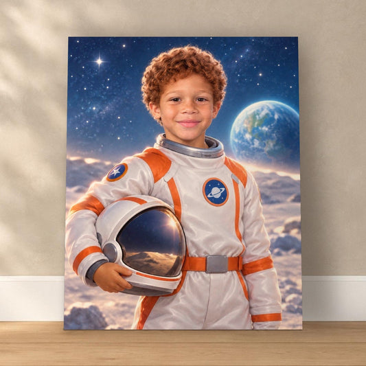 Little Astronaut Custom Portrait – custom canvas portrait, image 1