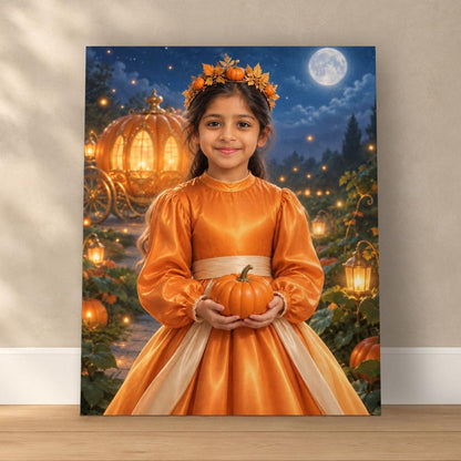Pumpkin Patch Princess Custom Halloween Portrait – custom canvas portrait, image 1