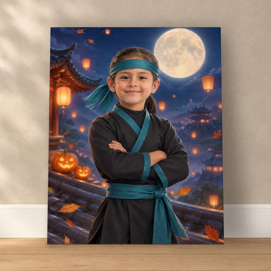Little Halloween Ninja Custom Portrait – custom canvas portrait, image 1