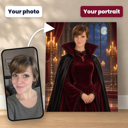 The Vampire Countess Custom Halloween Portrait – custom canvas portrait, image 2