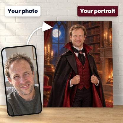 The Count Custom Halloween Portrait – custom canvas portrait, image 2