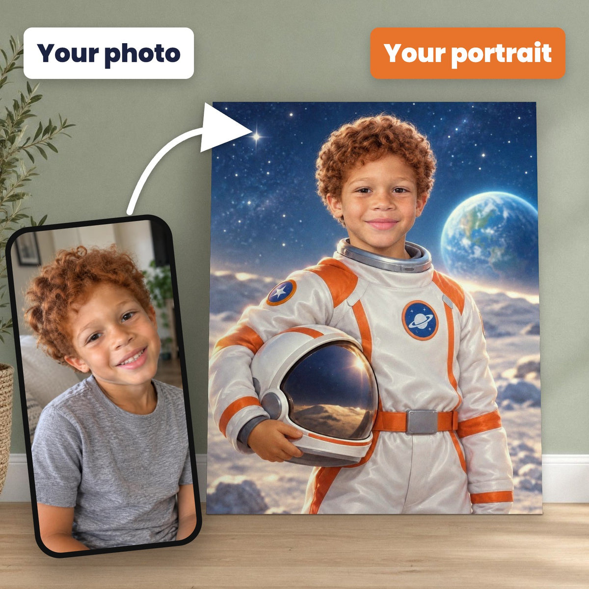 Little Astronaut Custom Portrait – custom canvas portrait, image 2