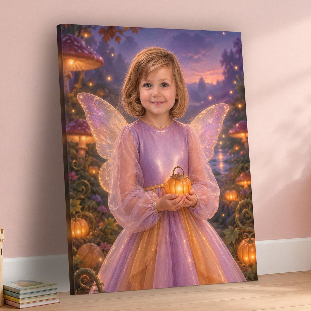 Pumpkin Garden Fairy Custom Halloween Portrait – custom canvas portrait, image 3