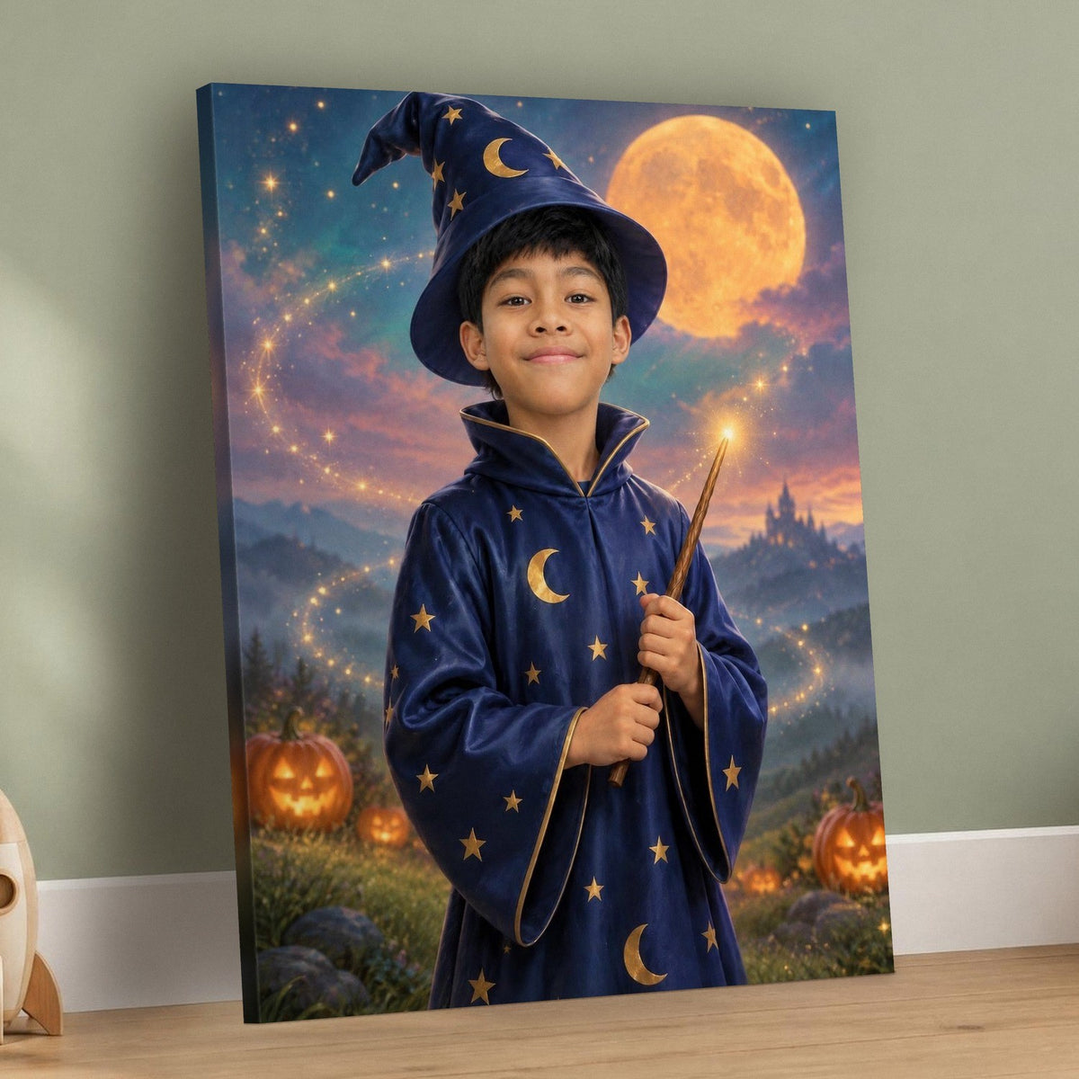 Little Wizard Custom Halloween Portrait – custom canvas portrait, image 3