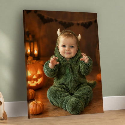 Little Monster – Baby Halloween Portrait – custom canvas portrait, image 3