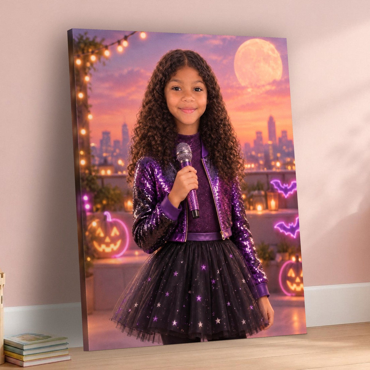 Little Halloween Pop Star Custom Portrait – custom canvas portrait, image 3