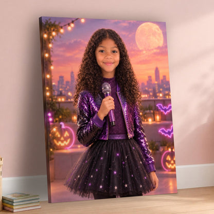 Little Halloween Pop Star Custom Portrait – custom canvas portrait, image 3
