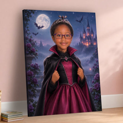 Little Vampire Princess Custom Halloween Portrait – custom canvas portrait, image 3