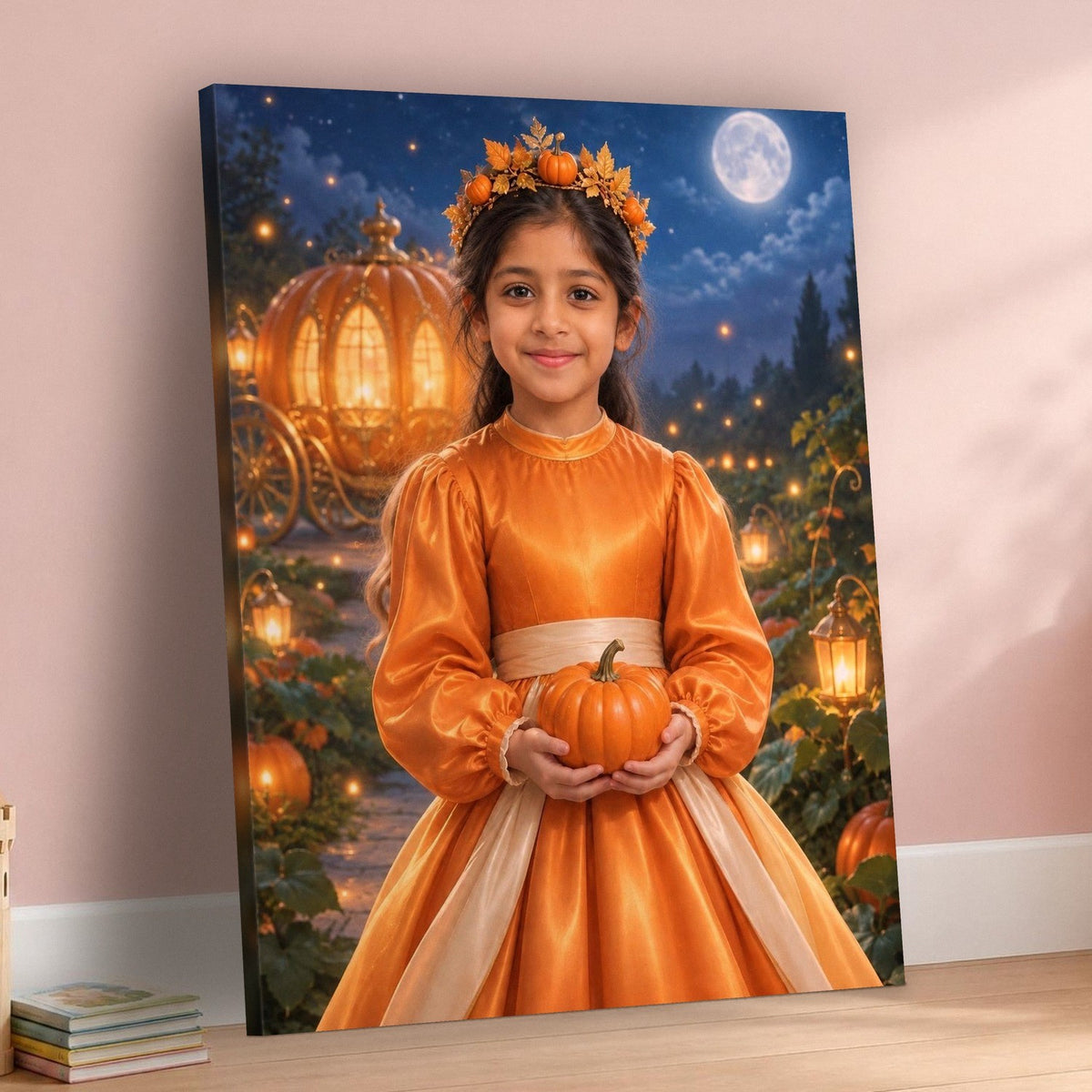 Pumpkin Patch Princess Custom Halloween Portrait – custom canvas portrait, image 3