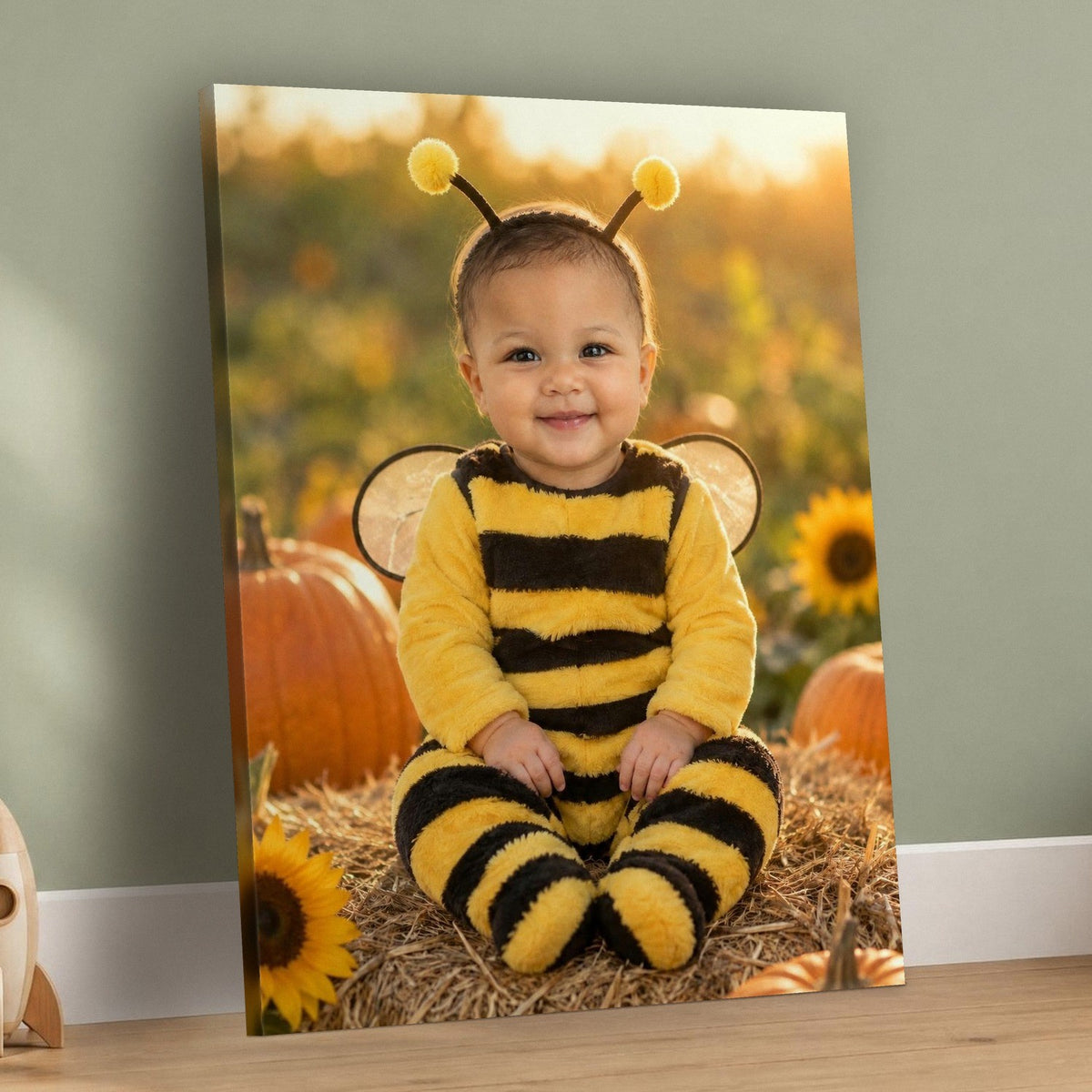 Little Bumblebee Baby Portrait – custom canvas portrait, image 3