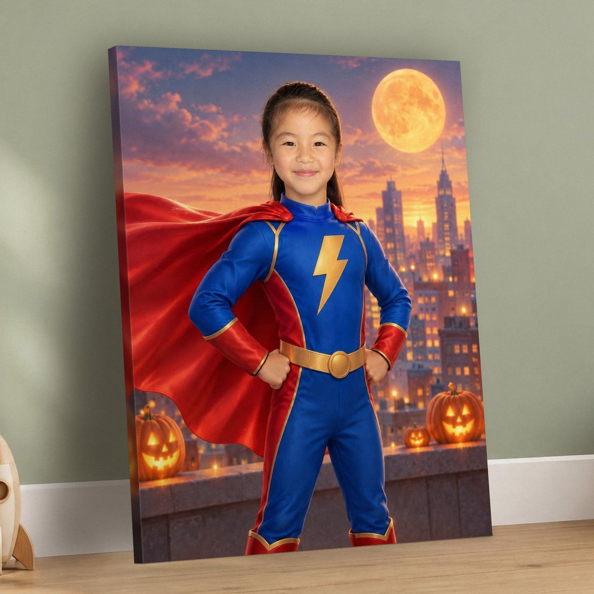 Little Superhero Custom Halloween Portrait – custom canvas portrait, image 3