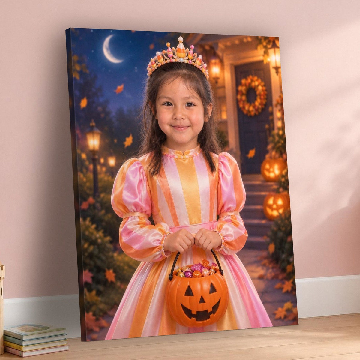 Trick-or-Treat Candy Princess Custom Halloween Portrait – custom canvas portrait, image 3