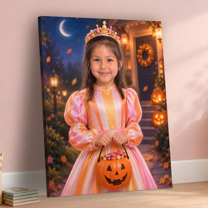 Trick-or-Treat Candy Princess Custom Halloween Portrait – custom canvas portrait, image 3