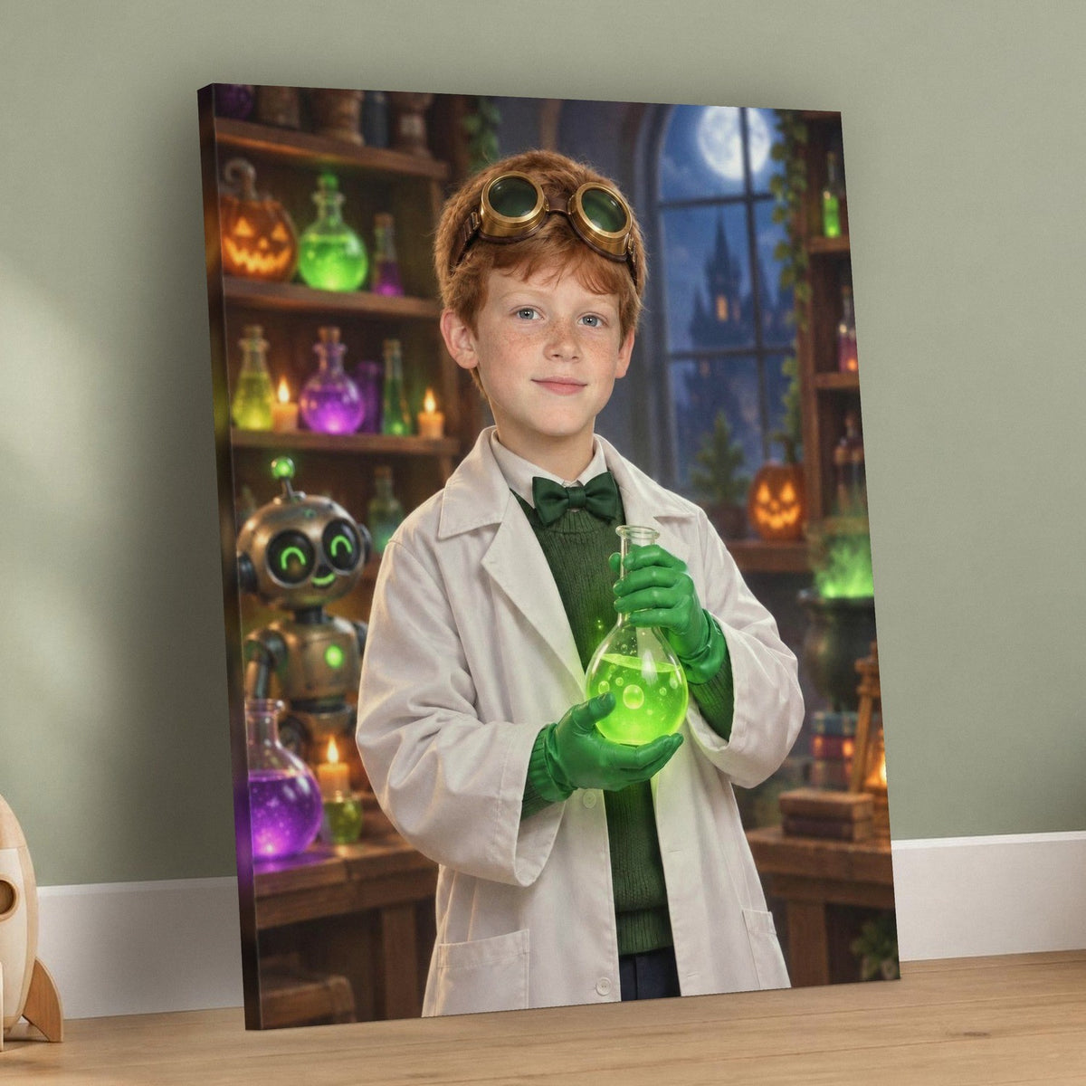 Little Mad Scientist Custom Halloween Portrait – custom canvas portrait, image 3