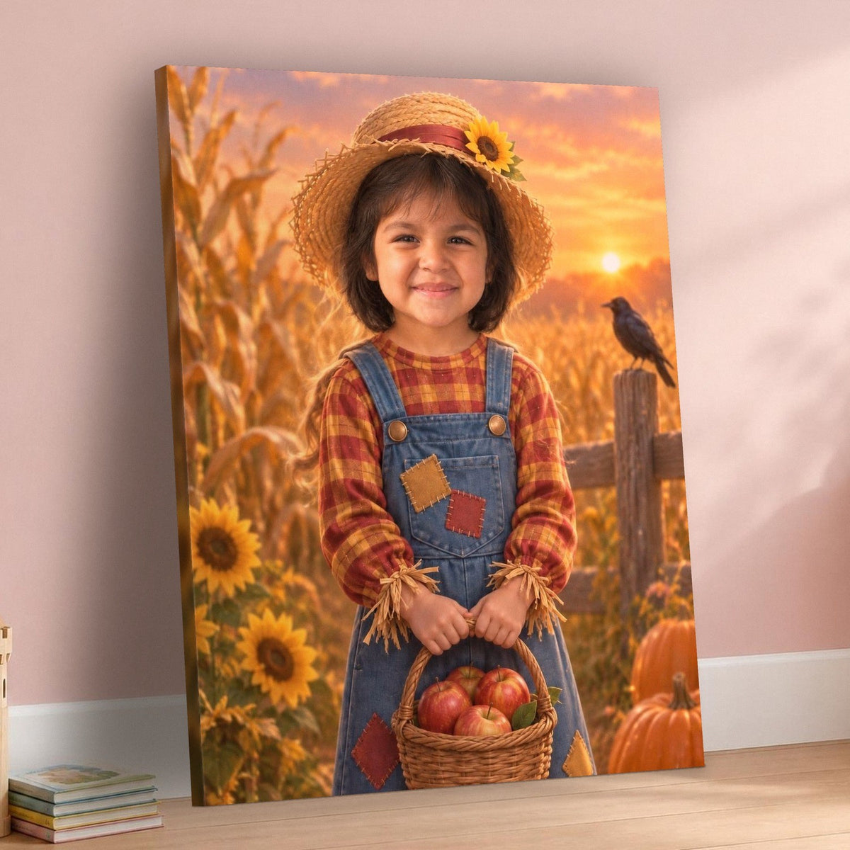 Little Scarecrow Custom Halloween Portrait – custom canvas portrait, image 3