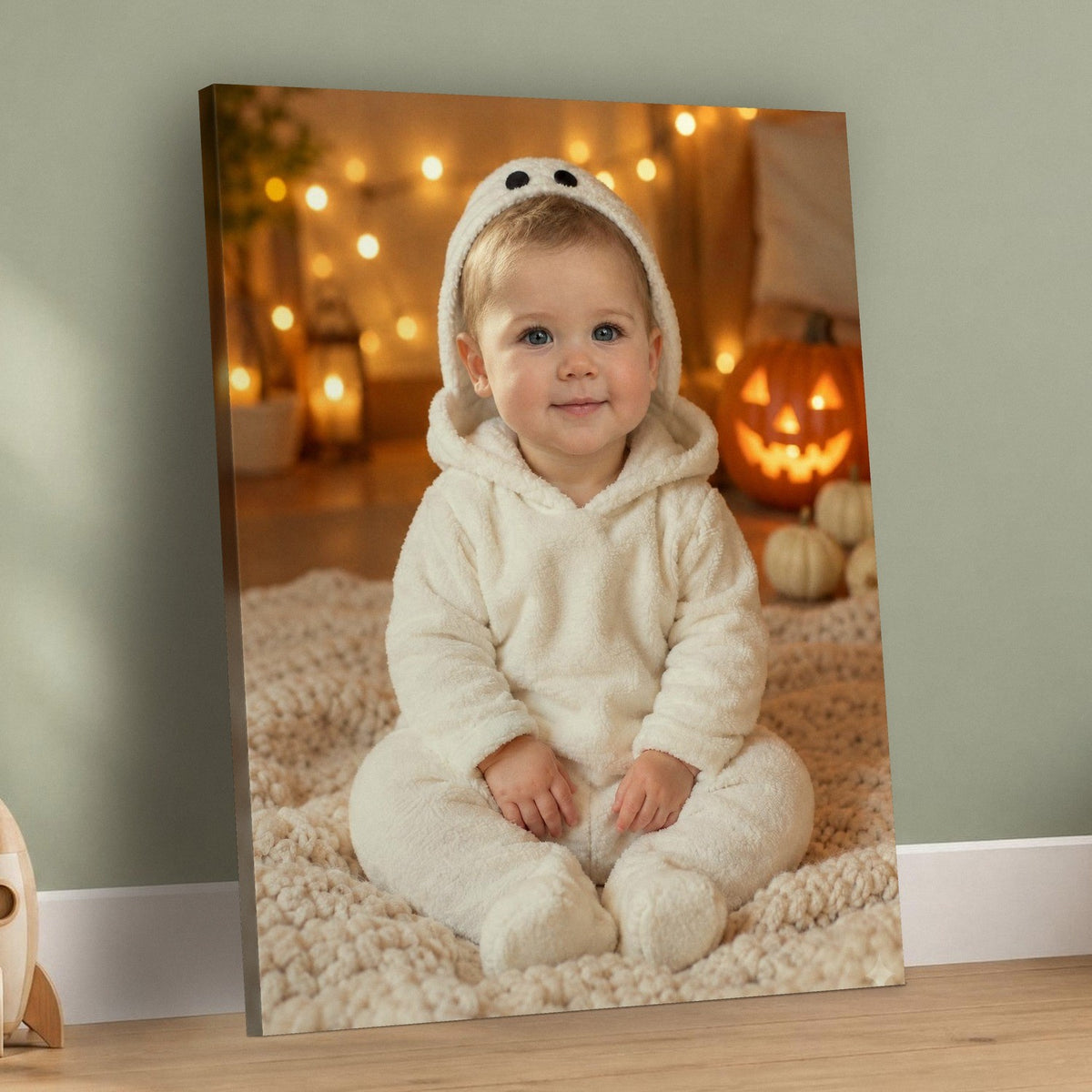 Little Boo Baby Halloween Portrait – custom canvas portrait, image 3