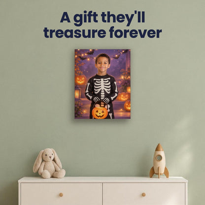 Little Skeleton Custom Halloween Portrait – custom canvas portrait, image 4