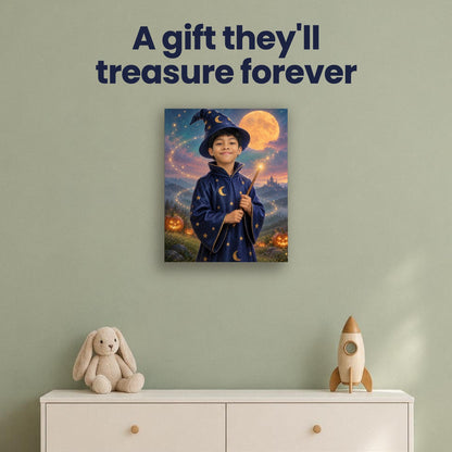Little Wizard Custom Halloween Portrait – custom canvas portrait, image 4