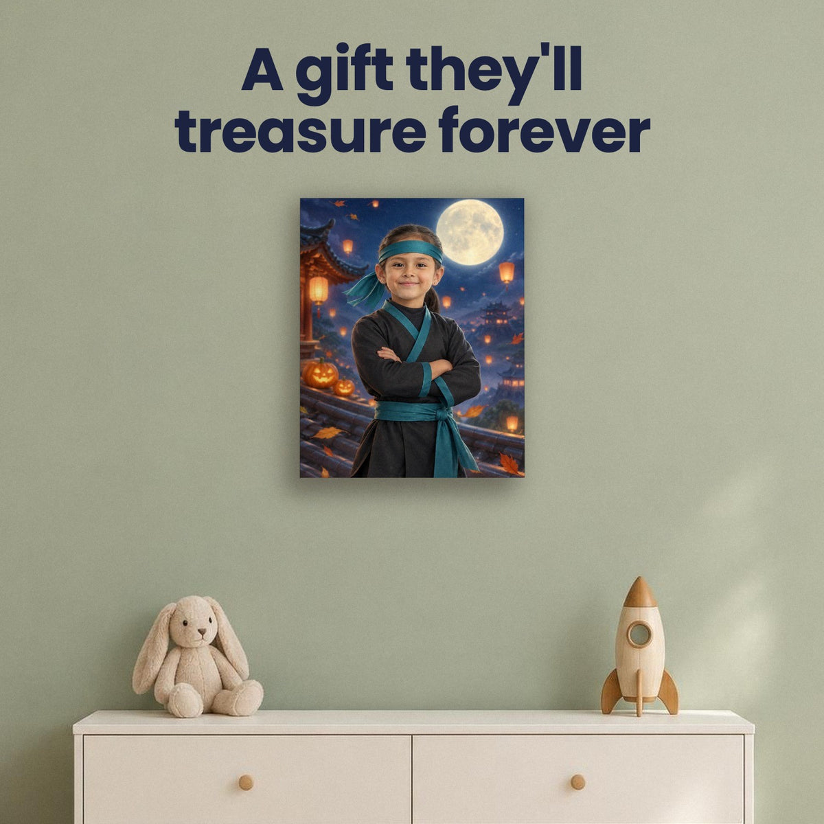 Little Halloween Ninja Custom Portrait – custom canvas portrait, image 4