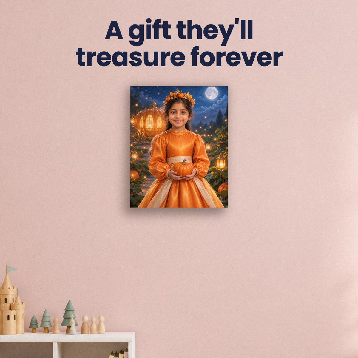 Pumpkin Patch Princess Custom Halloween Portrait – custom canvas portrait, image 4