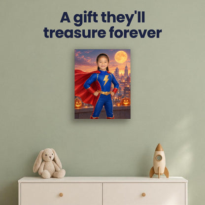 Little Superhero Custom Halloween Portrait – custom canvas portrait, image 4