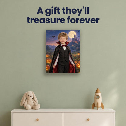 Little Vampire Count Custom Halloween Portrait – custom canvas portrait, image 4