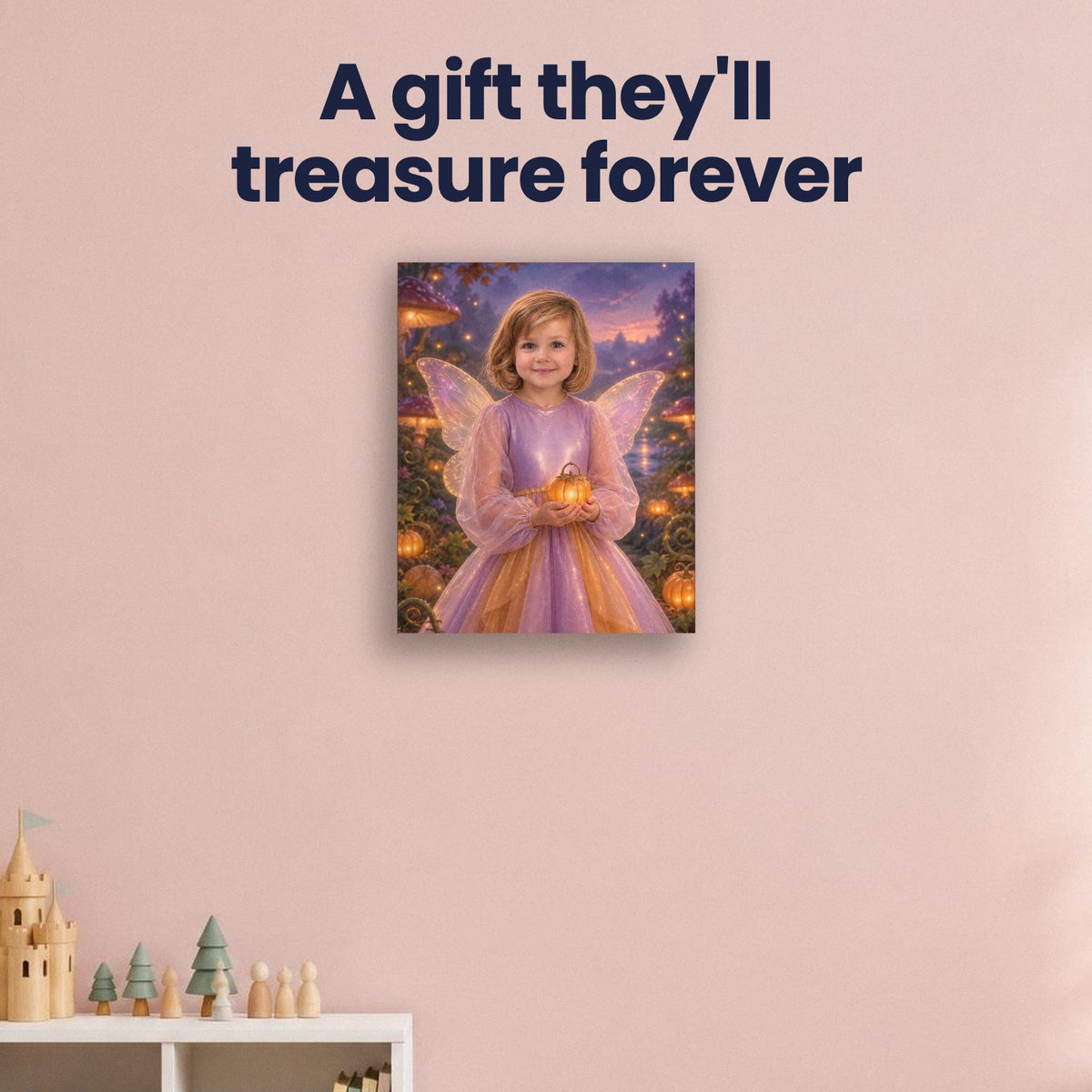 Pumpkin Garden Fairy Custom Halloween Portrait – custom canvas portrait, image 4