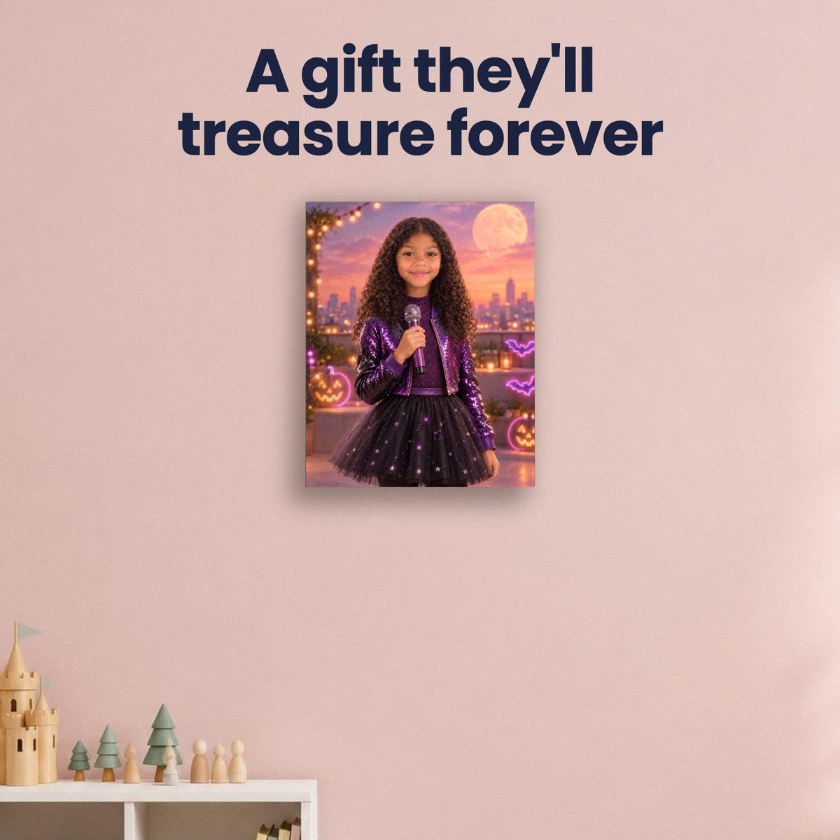 Little Halloween Pop Star Custom Portrait – custom canvas portrait, image 4