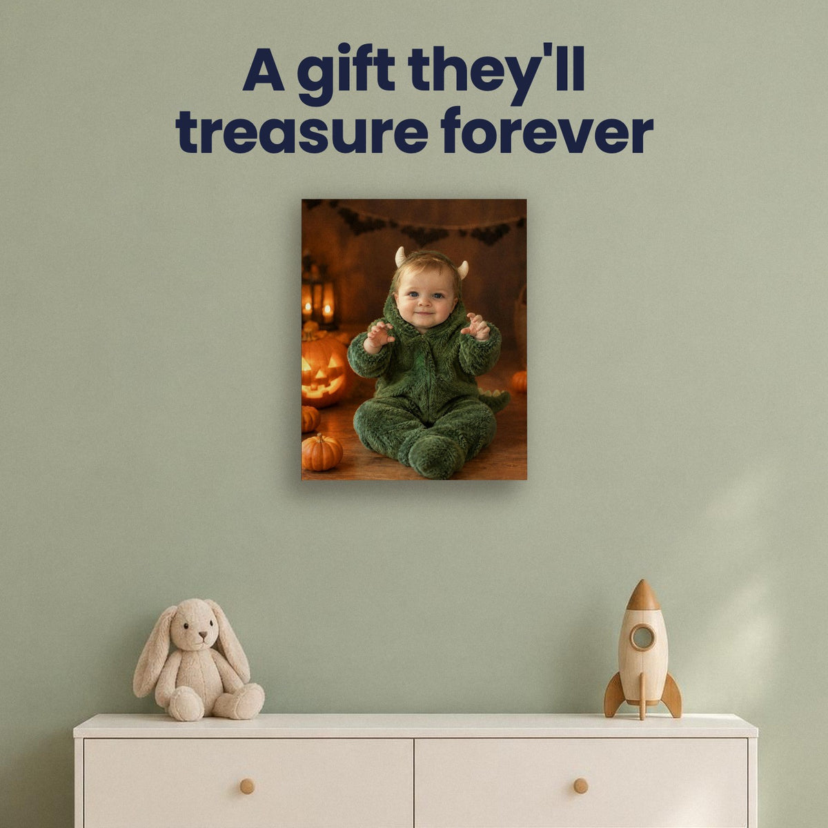 Little Monster – Baby Halloween Portrait – custom canvas portrait, image 4