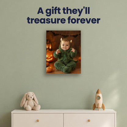Little Monster – Baby Halloween Portrait – custom canvas portrait, image 4
