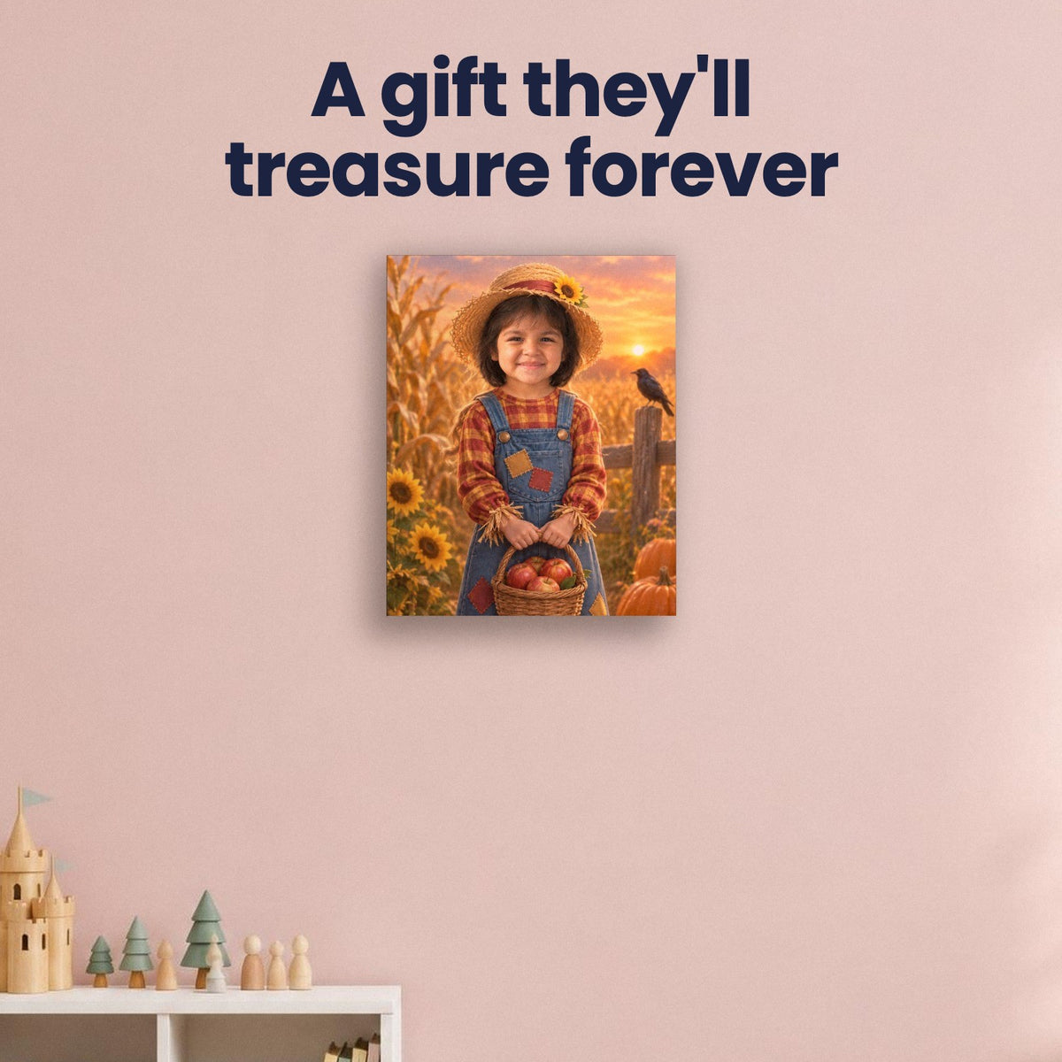Little Scarecrow Custom Halloween Portrait – custom canvas portrait, image 4