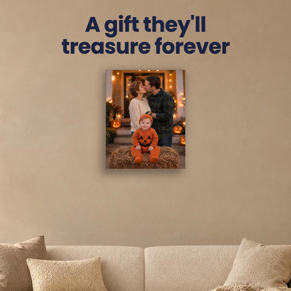 Our First Halloween – Family Portrait with Baby – custom canvas portrait, image 4