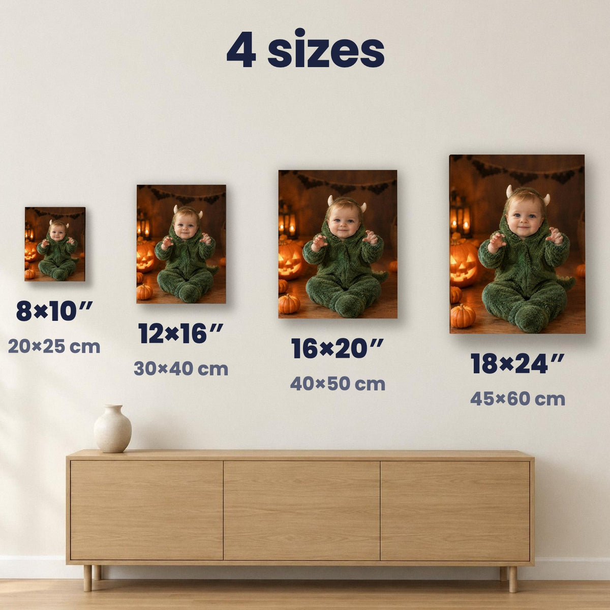 Little Monster – Baby Halloween Portrait – custom canvas portrait, image 5