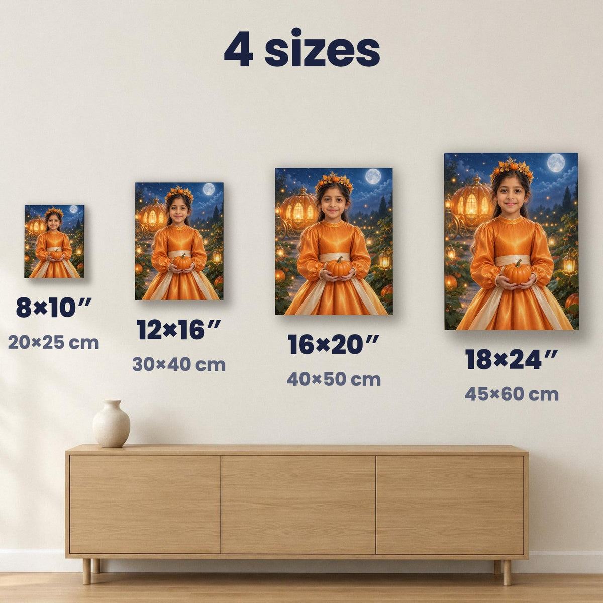 Pumpkin Patch Princess Custom Halloween Portrait – custom canvas portrait, image 5