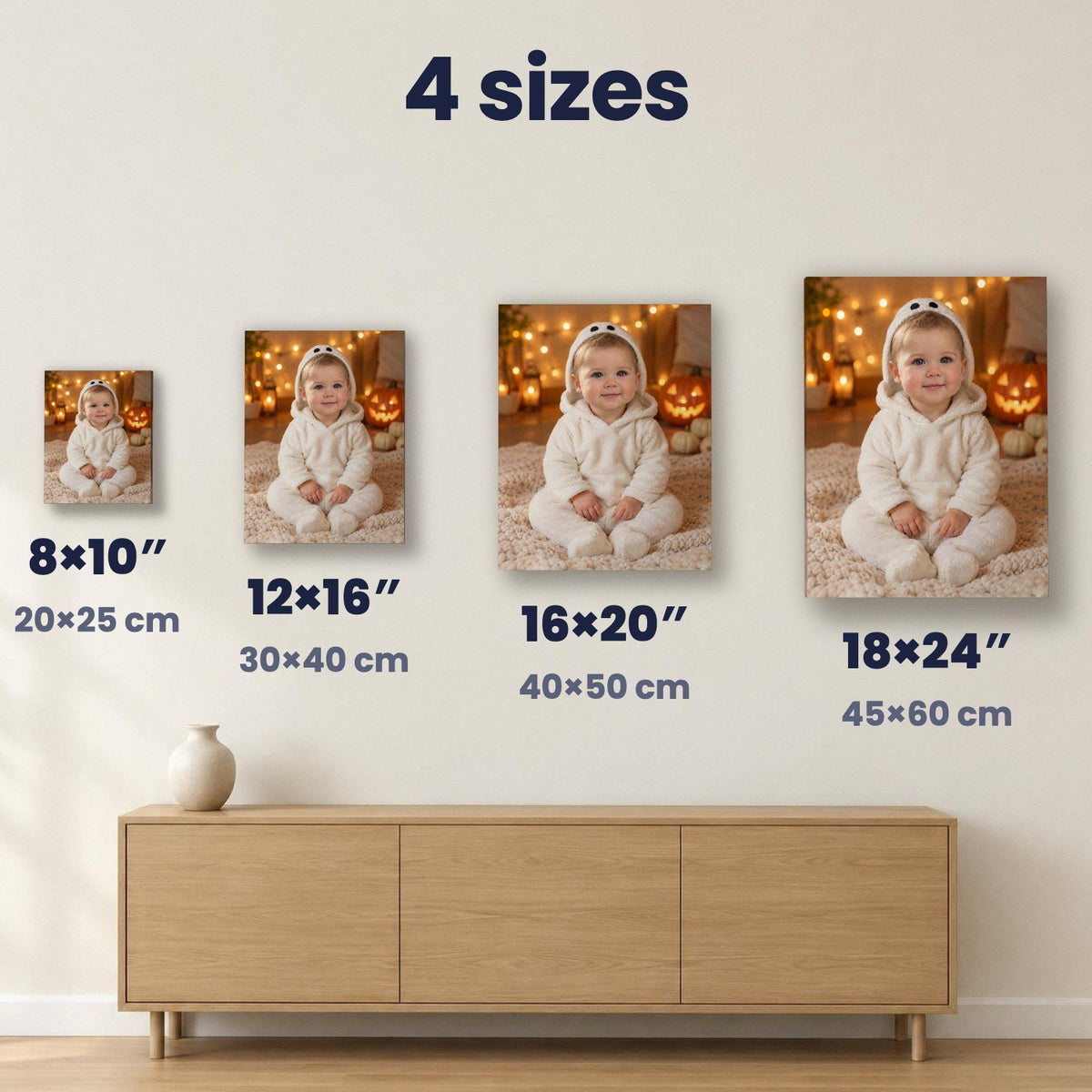 Little Boo Baby Halloween Portrait – custom canvas portrait, image 5