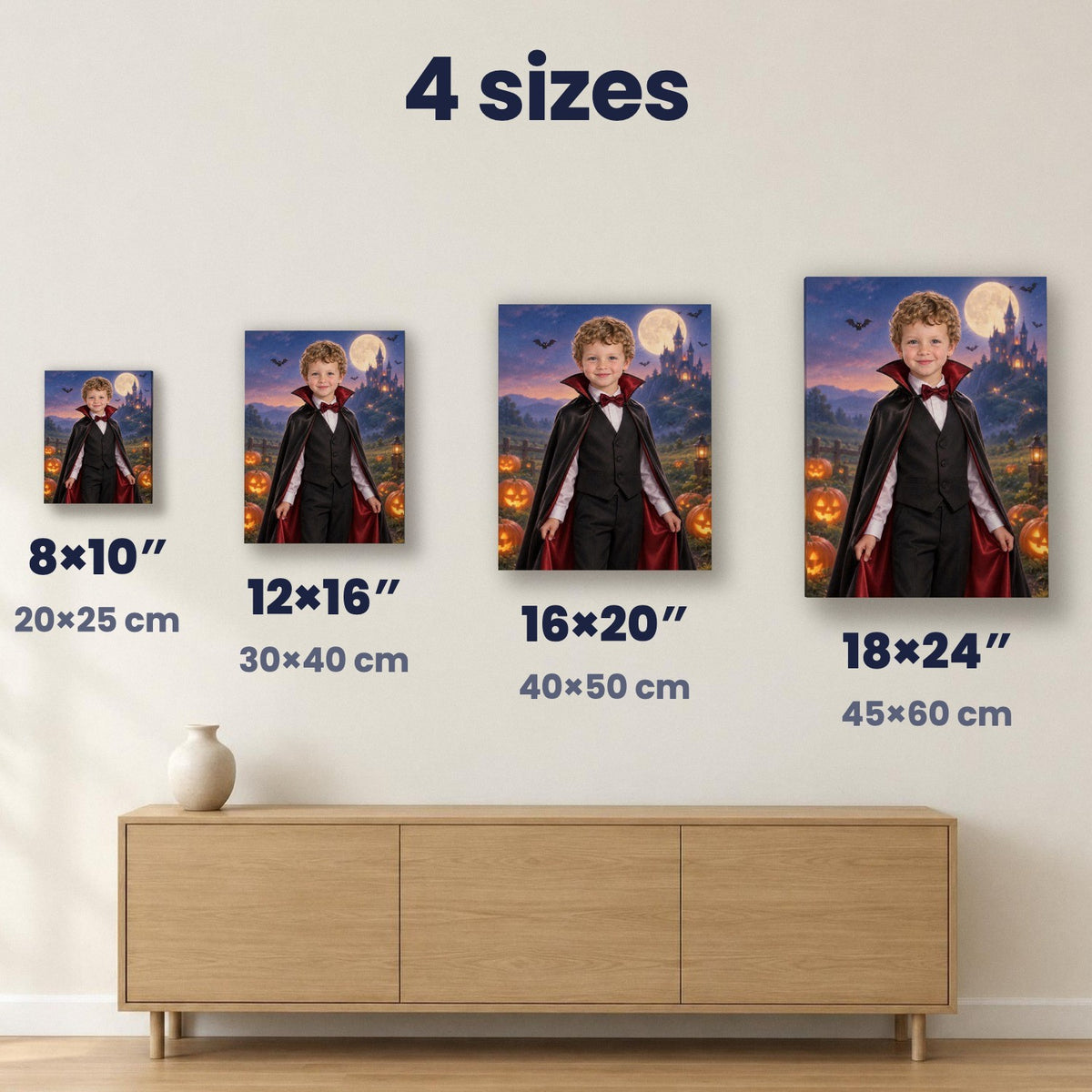 Little Vampire Count Custom Halloween Portrait – custom canvas portrait, image 5