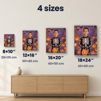 Little Skeleton Custom Halloween Portrait – custom canvas portrait, image 5
