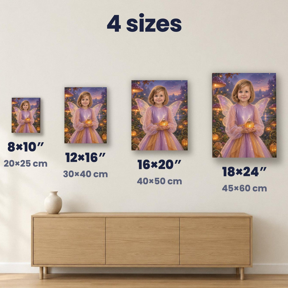 Pumpkin Garden Fairy Custom Halloween Portrait – custom canvas portrait, image 5