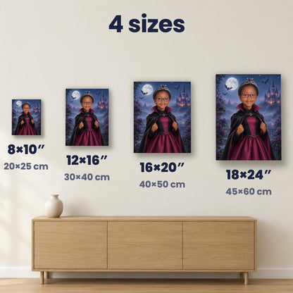 Little Vampire Princess Custom Halloween Portrait – custom canvas portrait, image 5