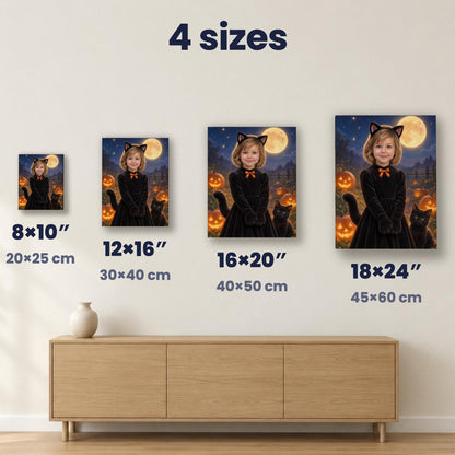 Little Black Cat Custom Halloween Portrait – custom canvas portrait, image 5