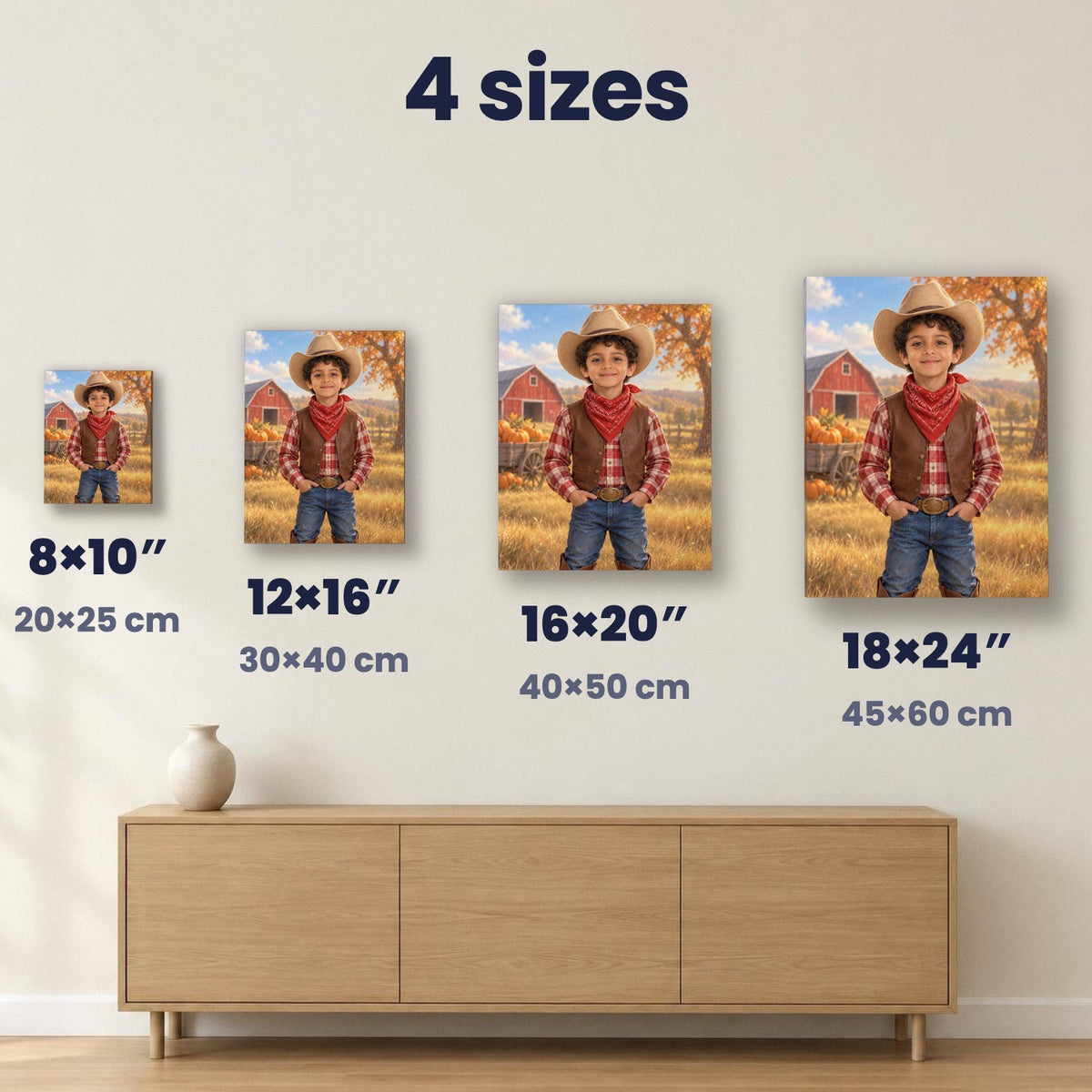 Little Cowboy Custom Harvest Portrait – custom canvas portrait, image 5