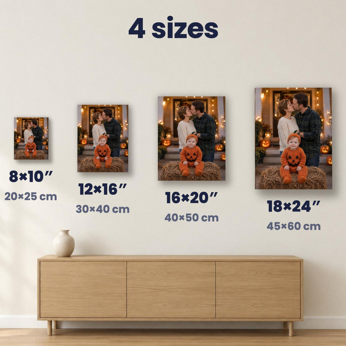 Our First Halloween – Family Portrait with Baby – custom canvas portrait, image 5