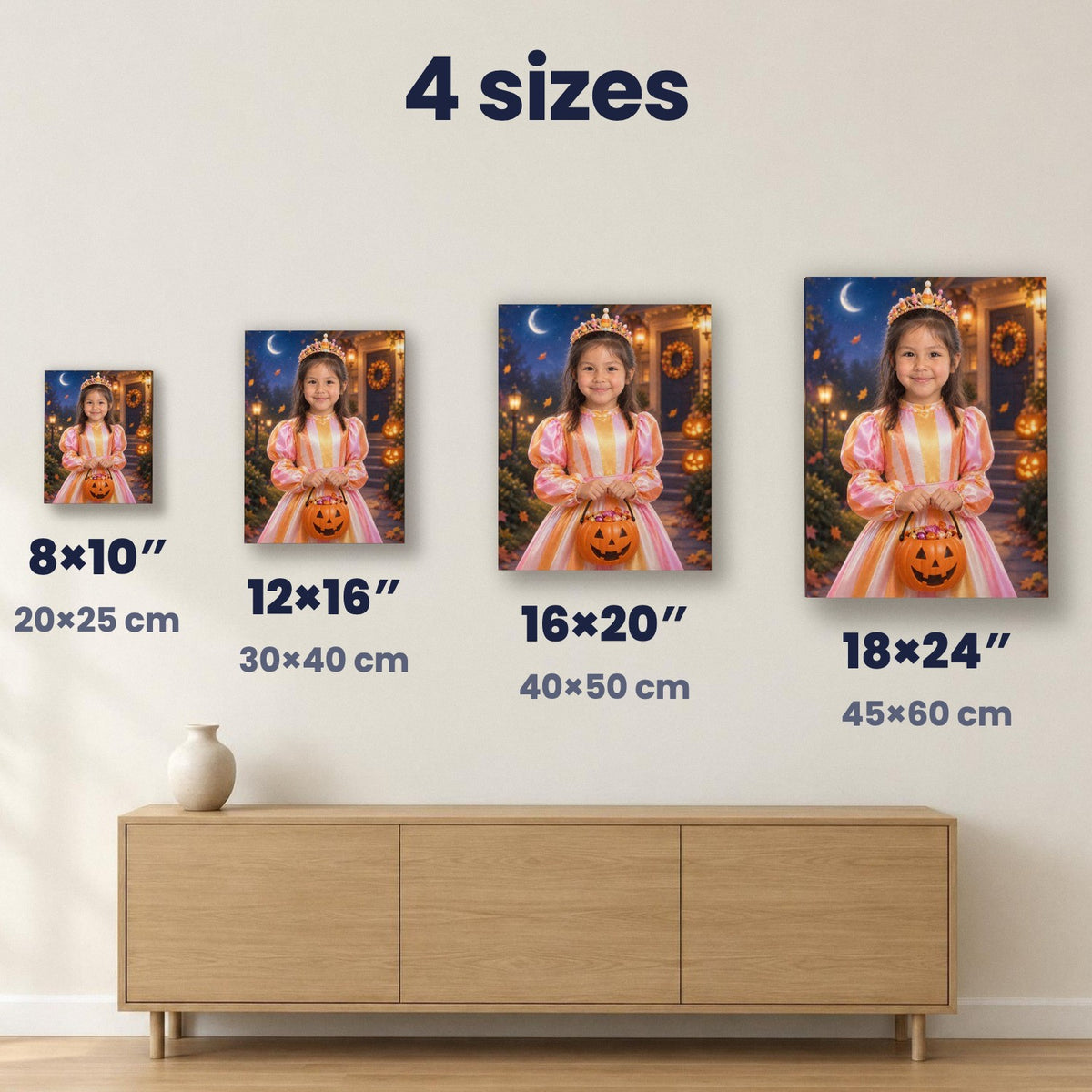 Trick-or-Treat Candy Princess Custom Halloween Portrait – custom canvas portrait, image 5