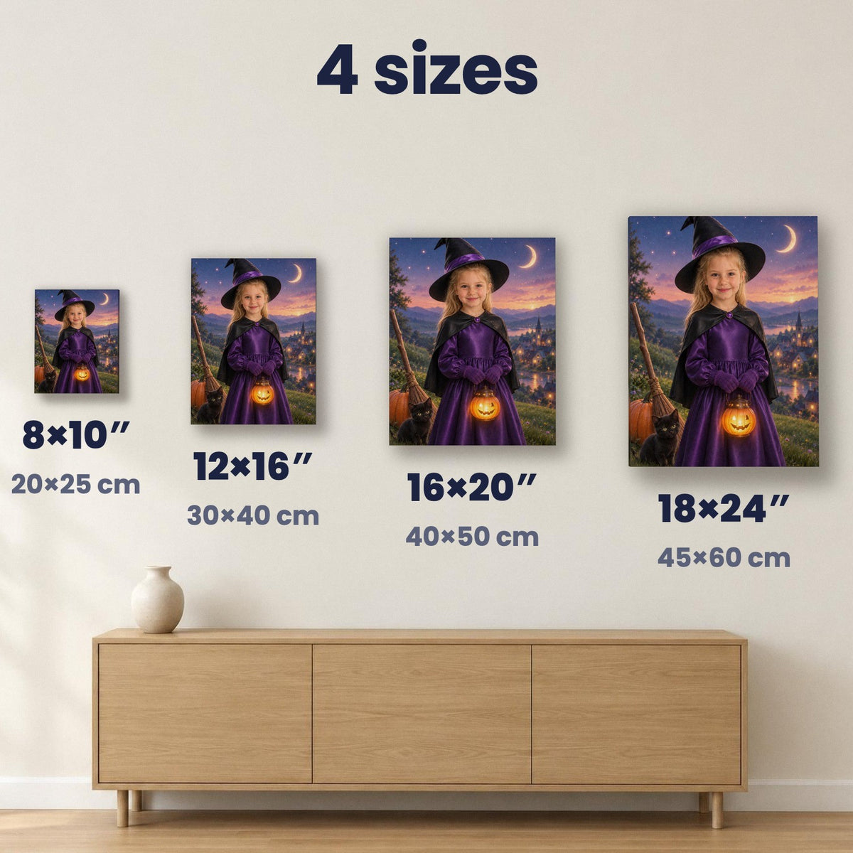Little Witch Custom Halloween Portrait – custom canvas portrait, image 5