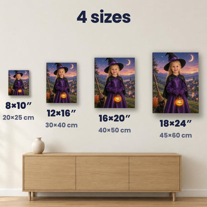 Little Witch Custom Halloween Portrait – custom canvas portrait, image 5
