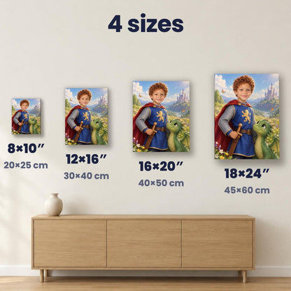 Little Knight & Friendly Dragon Custom Portrait – custom canvas portrait, image 5